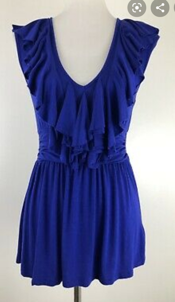 Boston Proper Double V Ruffle Tank